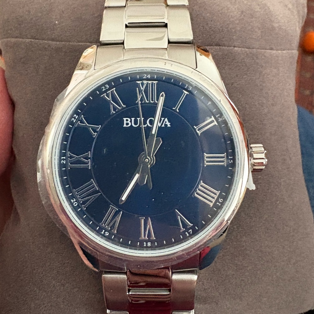 New Bulova Silver and Blue Men’s Watch